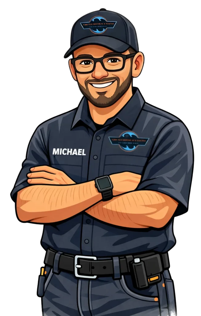 Smiling man in work uniform and cap